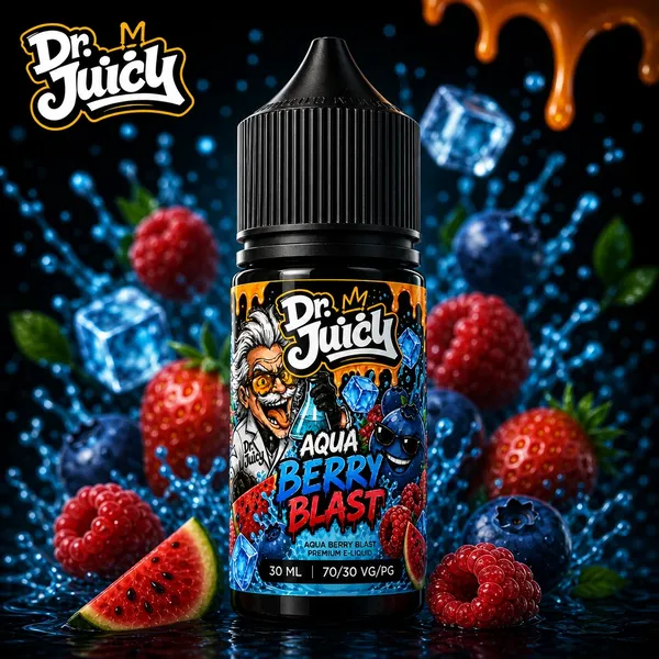 DR. Juicy Aqua Berry Blast Salt E-Likit 30ml - Orman meyveleri aromalı premium salt nikotin likiti