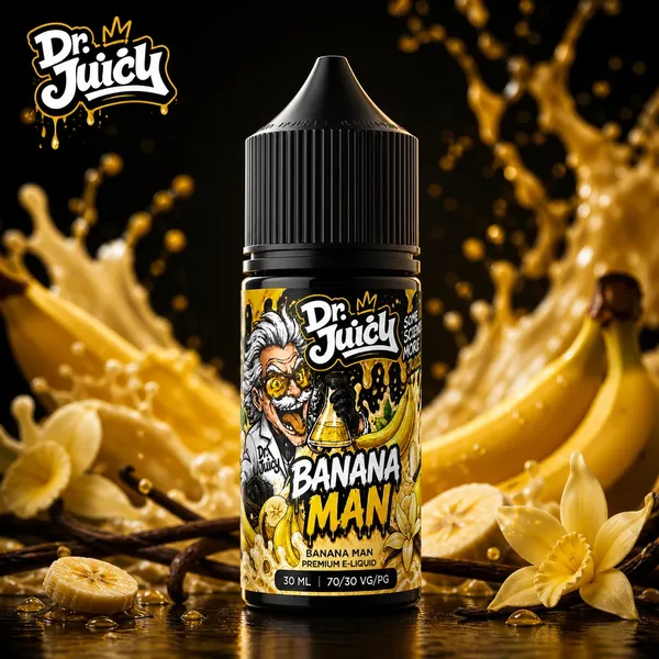 DR. Juicy Banana Man Salt E-Likit 30ml - Muz aromalı premium salt nikotin likiti