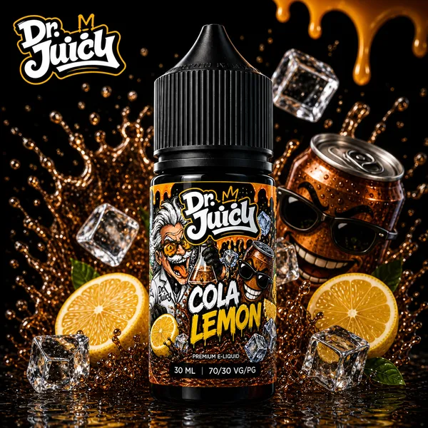 DR. Juicy Cola Lemon Salt E-Likit 30ml - Buzlu kola limon aromalı premium salt nikotin likiti