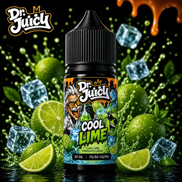 DR. Juicy Cool Lime Salt E-Likit 30ml - Buzlu limon aromalı premium salt nikotin likiti