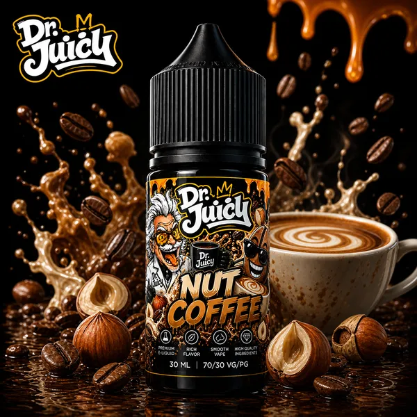 DR. Juicy Nut Coffee Salt E-Likit 30ml - Fındıklı kahve aromalı premium salt nikotin likiti