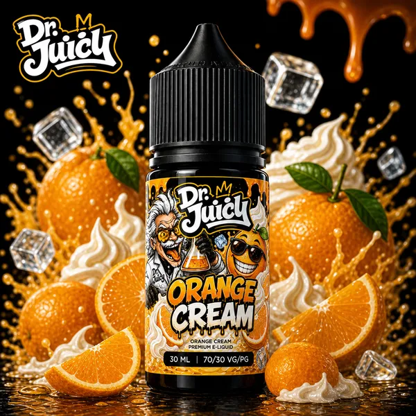DR. Juicy Orange Cream Salt E-Likit 30ml - Portakallı kremalı dondurma aromalı premium salt nikotin likiti