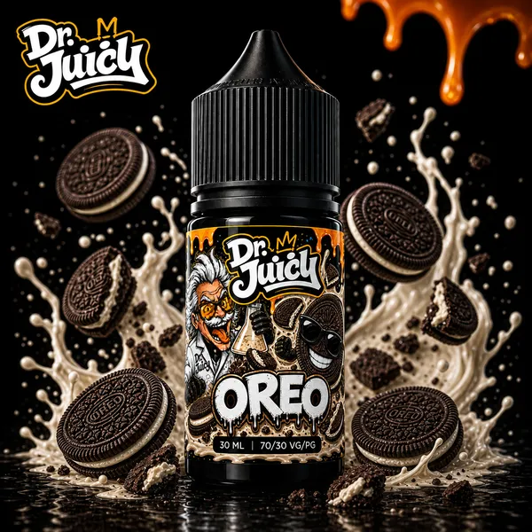 DR. Juicy Oreo Salt E-Likit 30ml - Oreo kurabiye aromalı premium salt nikotin likiti