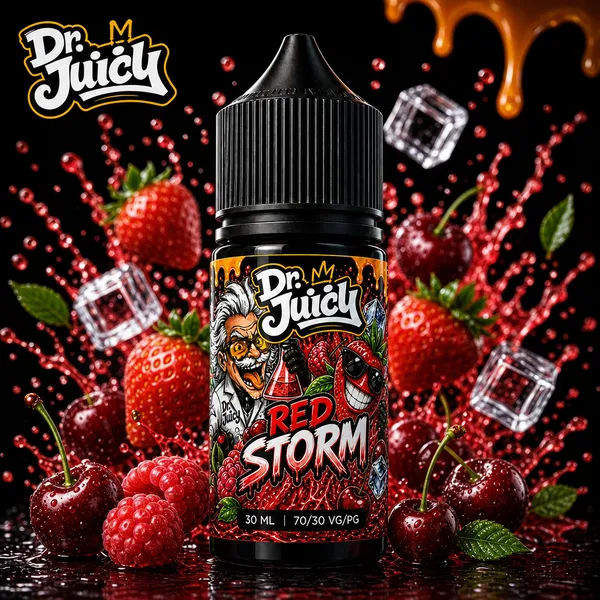 DR. Juicy Red Storm Salt E-Likit 30ml - Kırmızı meyve buz